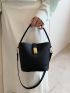 Minimalist Bucket Bag Mini Twist Lock Top Handle