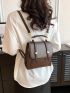 Mini Flap Backpack Metal Decor Preppy