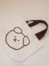 Cartoon Bear Cute Handbag, Lunch Box Bag, Handle Canvas Bag