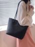 Minimalist Shoulder Tote Bag Double Handle Small With Inner Pouch