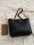 Minimalist Shoulder Tote Bag Double Handle Small With Inner Pouch