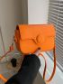 Minimalist Square Bag Mini Flap Neon Orange