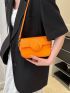 Minimalist Square Bag Mini Flap Neon Orange