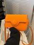 Minimalist Square Bag Mini Flap Neon Orange