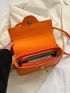 Minimalist Square Bag Mini Flap Neon Orange