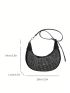 Studded Decor Hobo Bag Medium Zipper