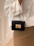 Mini Square Bag Crocodile Embossed Metallic PU Funky