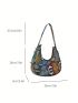 Snakeskin Embossed Hobo Bag Mini Zipper