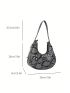 Snakeskin Embossed Hobo Bag Mini Zipper