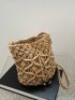 Small Crochet Bag Hollow Out Drawstring For Vacation