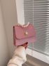 Mini Square Bag Baby Pink Faux Pearl Decor Flap