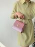 Mini Square Bag Baby Pink Faux Pearl Decor Flap