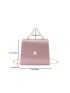 Mini Square Bag Baby Pink Faux Pearl Decor Flap