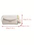 Mini Square Bag Beige Litchi Embossed Flap For Work