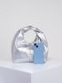 Medium Hobo Bag Silver Minimalist Top Handle For Daily