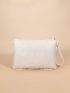 Medium Square Bag Beige Sequins Decor For Party