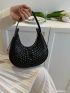 Crocodile Embossed Hobo Bag Blue Fashionable Top Handle