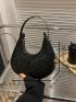 Crocodile Embossed Hobo Bag Blue Fashionable Top Handle