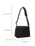 Black Hobo Bag Adjustable Strap With Zipper PU