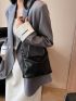 New Solid Button Simple Versatile Women's Diagonal Shoulder Bag