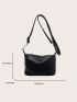 New Solid Button Simple Versatile Women's Diagonal Shoulder Bag