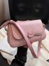 Pink Baguette Bag Flap Magnet PU Fashionable