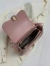 Pink Baguette Bag Flap Magnet PU Fashionable