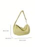 Medium Flap Hobo Bag Litchi Embossed Minimalist