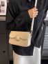 White Square Bag Flap PU Elegant