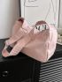 Minimalist Hobo Bag PU Pink