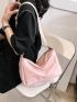 Minimalist Hobo Bag PU Pink