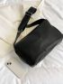 Black Hobo Bag PU Minimalist