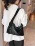 Black Hobo Bag PU Minimalist