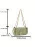 Flap Square Bag PU Chain Green