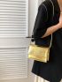 Mini Square Bag Crocodile Embossed Metallic PU Funky