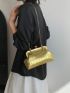 Mini Satchel Bag Geometric Embossed Metallic PU Funky