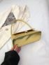 Crocodile Embossed Baguette Bag PU Push Lock Metallic Funky