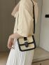 Mini Straw Bag Two Tone Vacation Flap