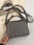 Mini Box Bag Crocodile Embossed Knot Design Handle