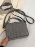 Mini Box Bag Crocodile Embossed Knot Design Handle
