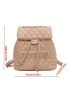 Small Flap Backpack Quilted Twist Lock Chain PU