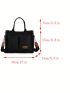 Medium Shoulder Tote Bag Pocket Front Black For Daily