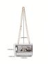 Mini Flap Square Bag Metallic Funky Chain Strap