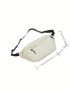 Oversized Fanny Pack White Zipper PU