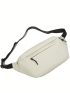 Oversized Fanny Pack White Zipper PU