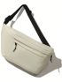 Oversized Fanny Pack White Zipper PU