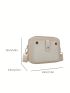 Mini Square Bag Grommet Eyelet Decor Zipper Polyester