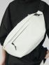 Oversized Fanny Pack White Zipper PU