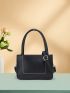 Mini Square Bag Stitch Detail Double Handle PU