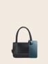 Mini Square Bag Stitch Detail Double Handle PU